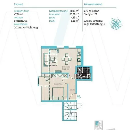 Inselwind - Ferienwohnung 11 „Meerbucht“ 아파트 가거